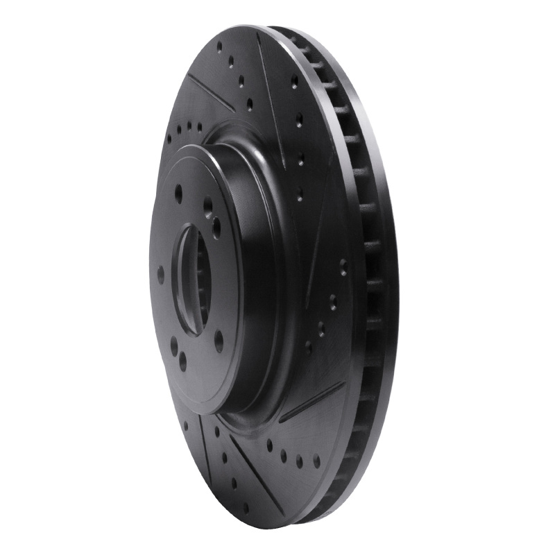 Genesis G70 Brake Rotor (1) - Front Right - R1 Concepts - Drilled & Slotted - Black - `18-`23